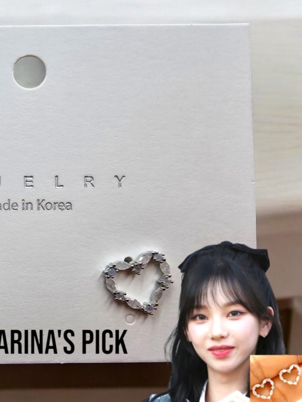 AESPA KARINA'S SIVER HEART EARRING